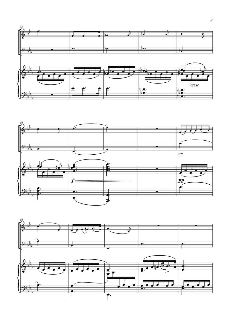 Franz Schubert - Du bist die Ruh for French Horn, Trombone and Piano Brass Duet scores gallery preview page 5