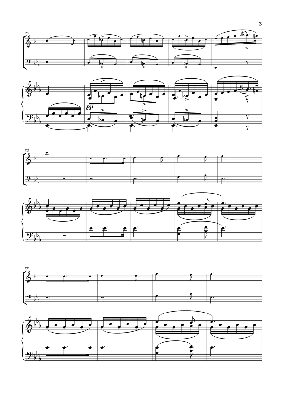 Franz Schubert - Du bist die Ruh for Soprano Saxophone, Bassoon and Piano Woodwind Duet scores gallery preview page 3