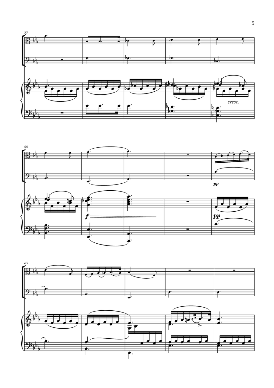 Franz Schubert - Du bist die Ruh for Viola, Cello and Piano Cello scores gallery preview page 5
