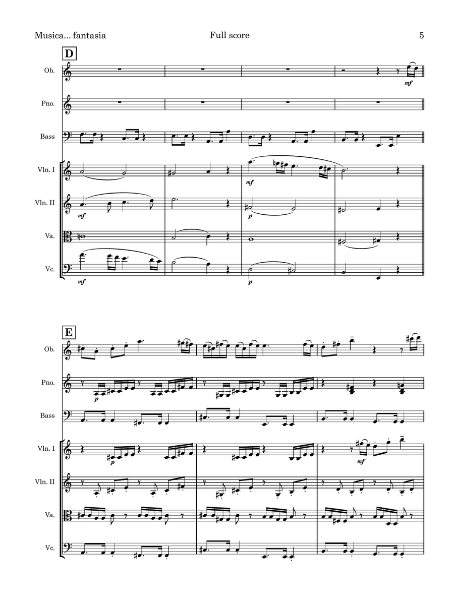 Musica... Fantasia Musica... Fantasia Large Ensemble scores gallery preview page 5