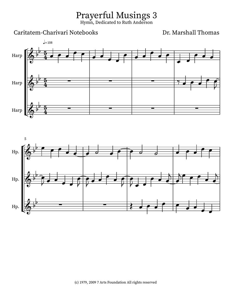 Prayerful Musings 3 Prayerful Musings 3 Small Ensemble scores gallery preview page 1