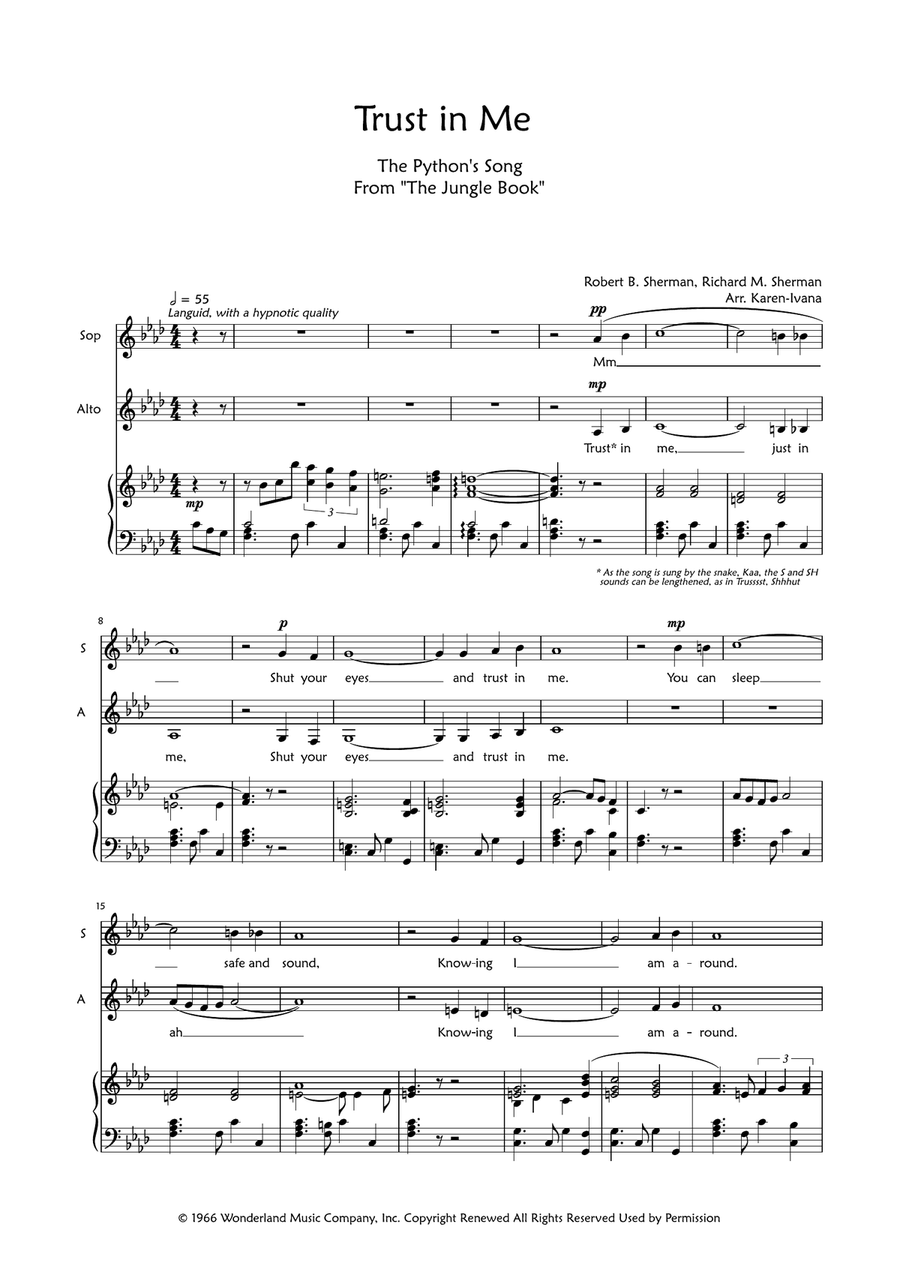 Trust In Me (The Python's Song) SA scores gallery preview page 1