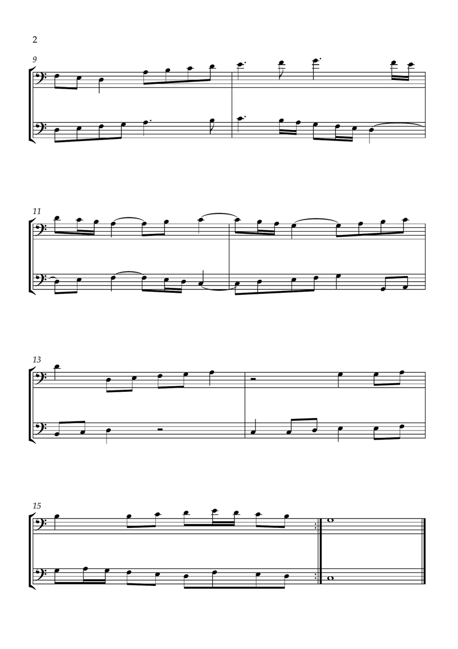 Canon in A minor, BWV 1073 String Duet scores gallery preview page 2