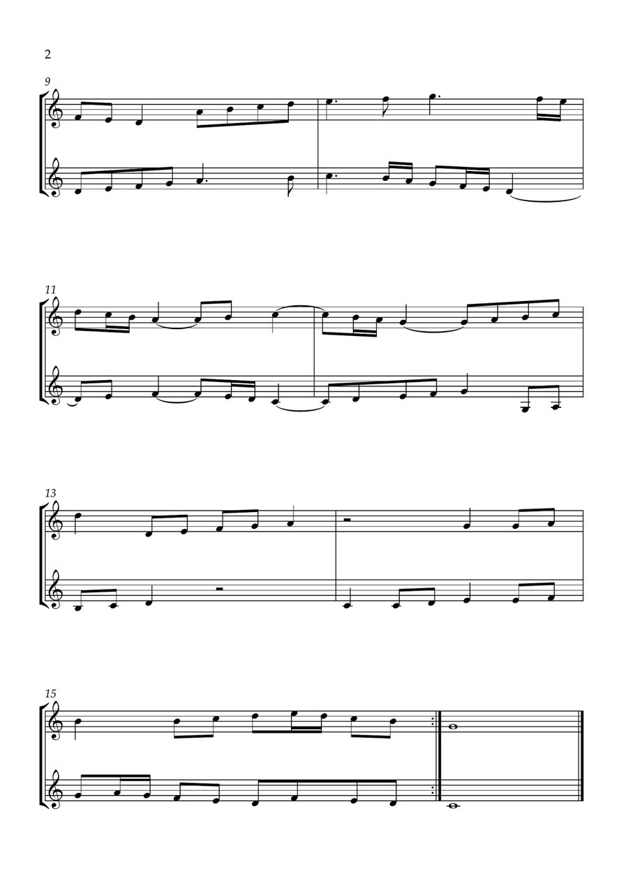 Canon in A minor, BWV 1073 String Duet scores gallery preview page 2