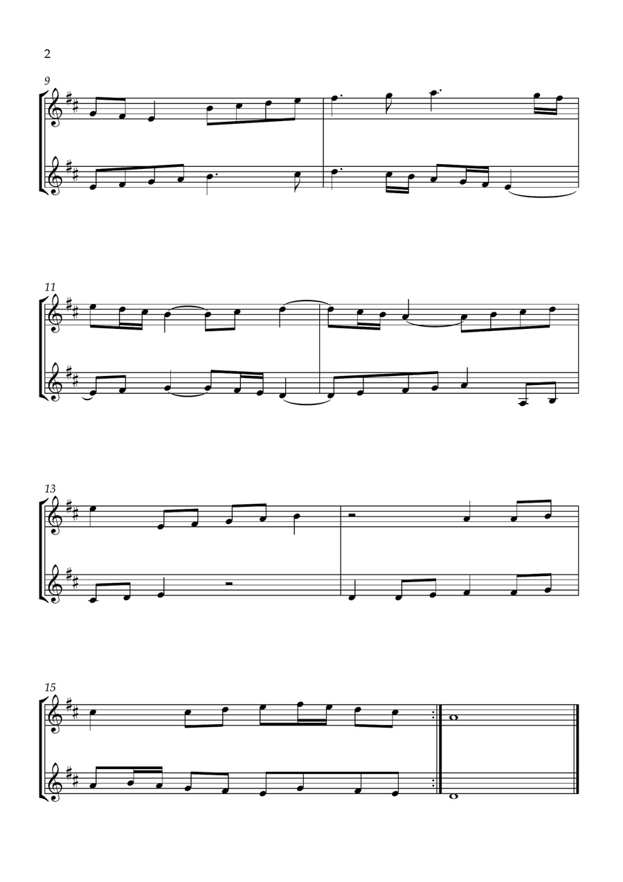 Canon in A minor, BWV 1073 Trumpet Duet scores gallery preview page 2