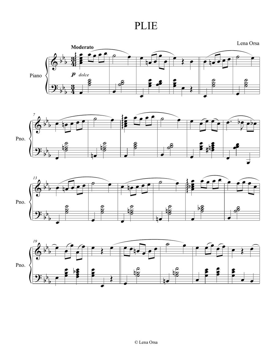 Plie | Ballet Class Music Part scores gallery preview page 1