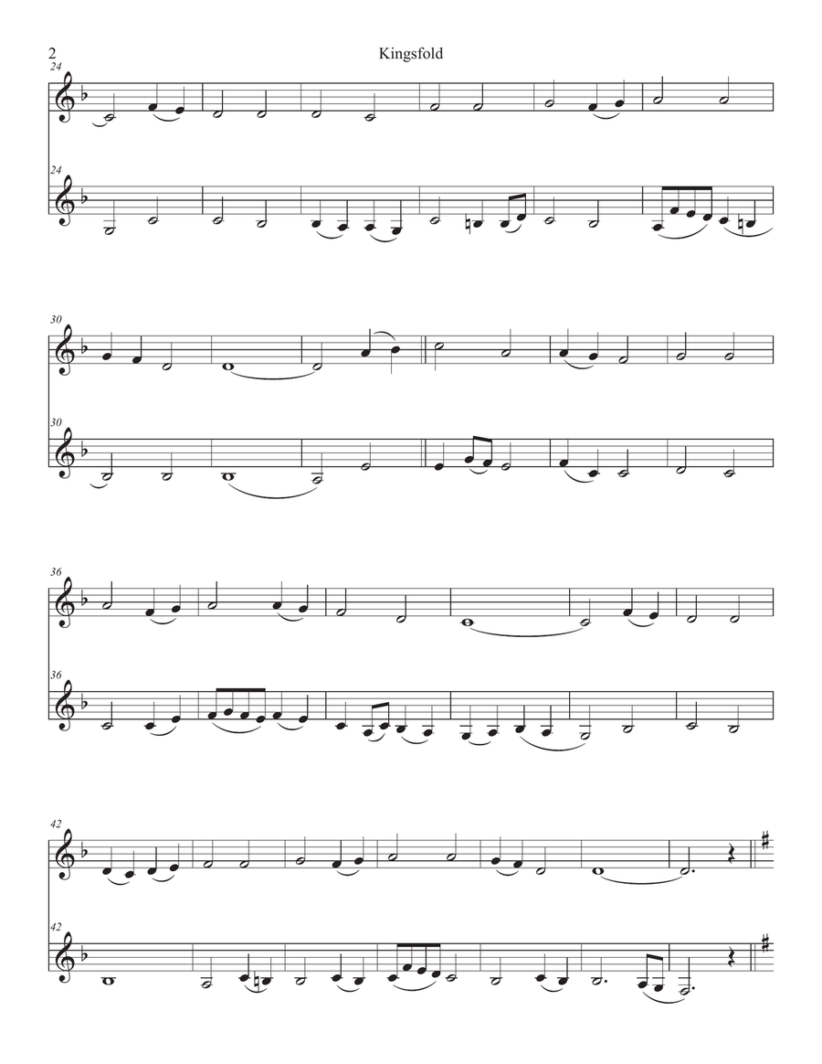 Kingsfold (Clarinet Duet) Clarinet Duet scores gallery preview page 2