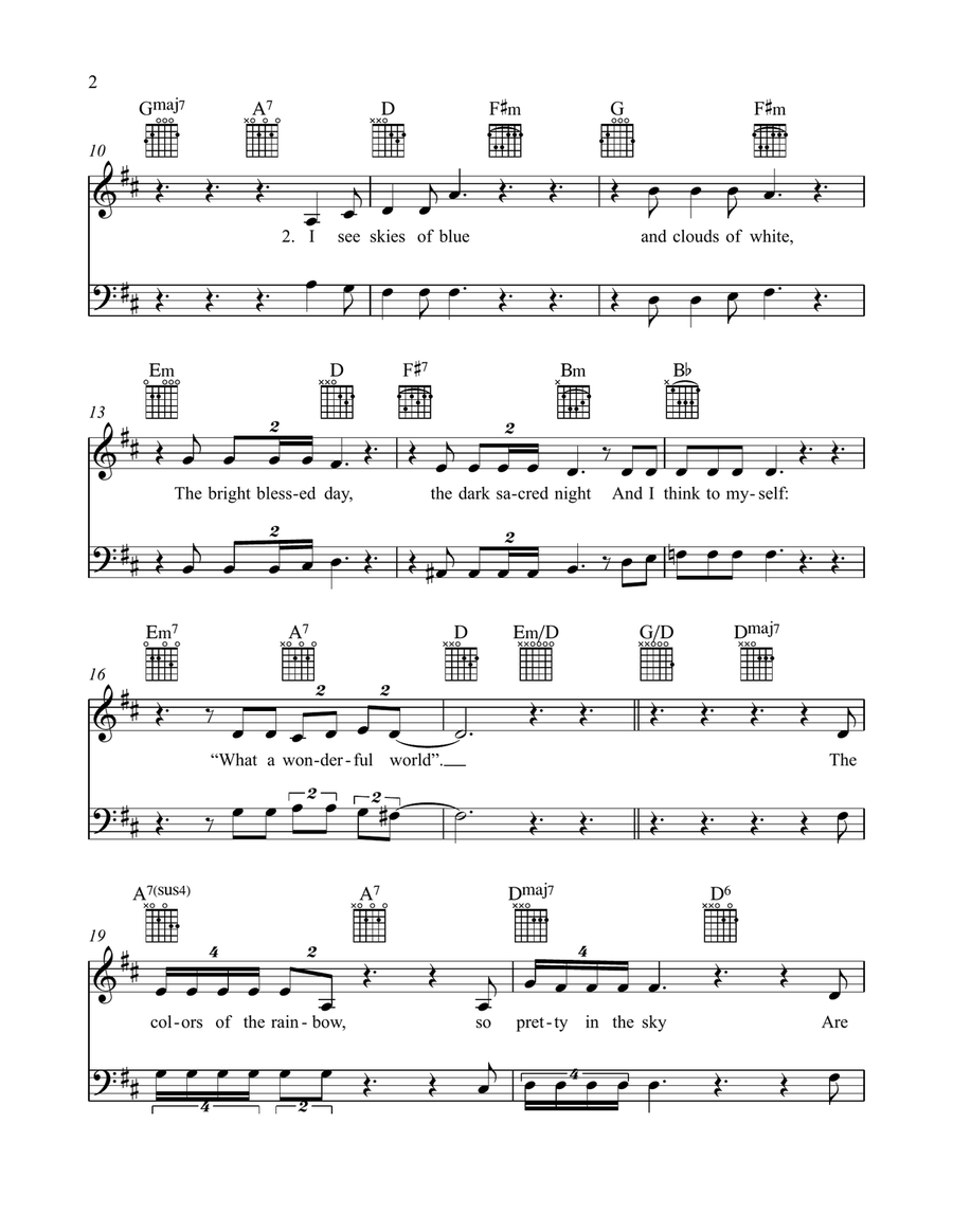 What A Wonderful World Piano scores gallery preview page 3