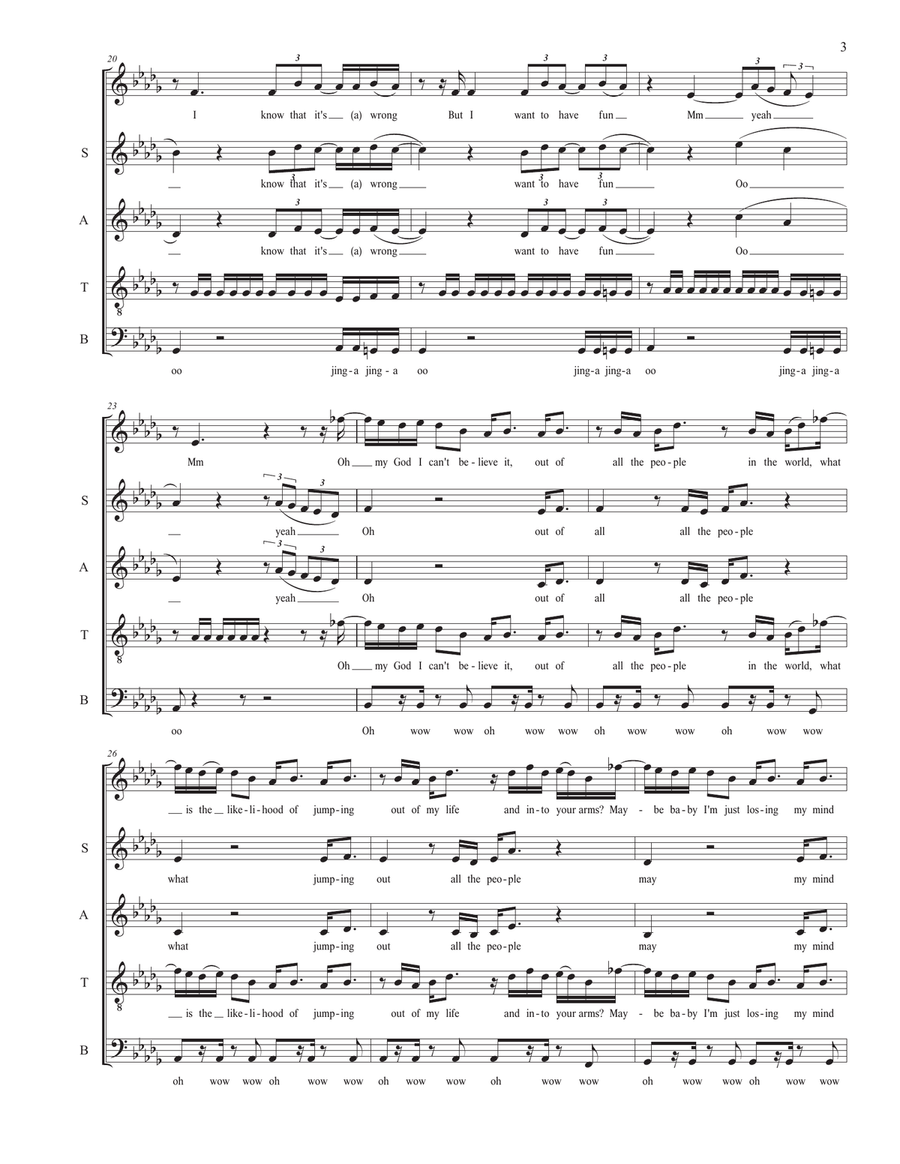 Oh My God Oh My God 4-Part scores gallery preview page 3