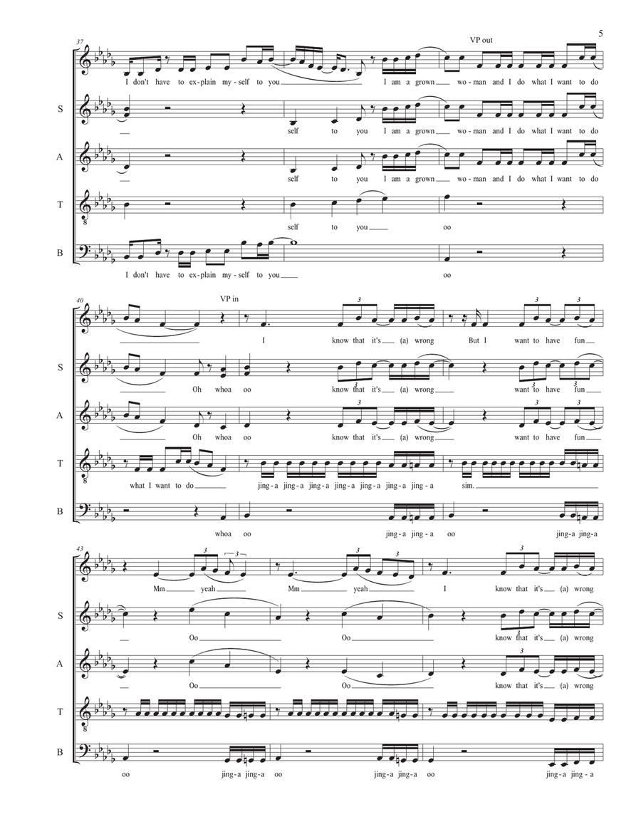 Oh My God Oh My God 4-Part scores gallery preview page 5