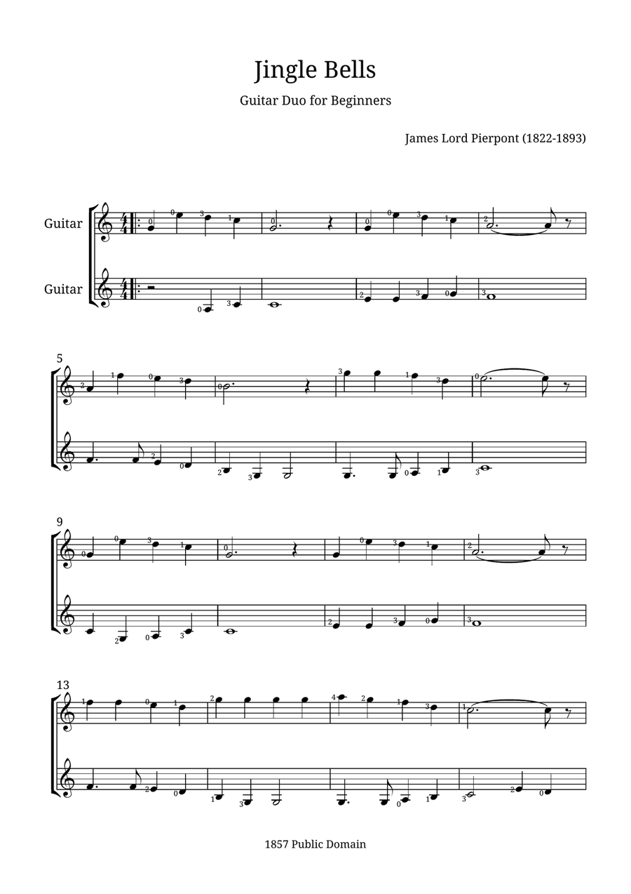 Jingle Bells Jingle Bells Acoustic Guitar scores gallery preview page 1