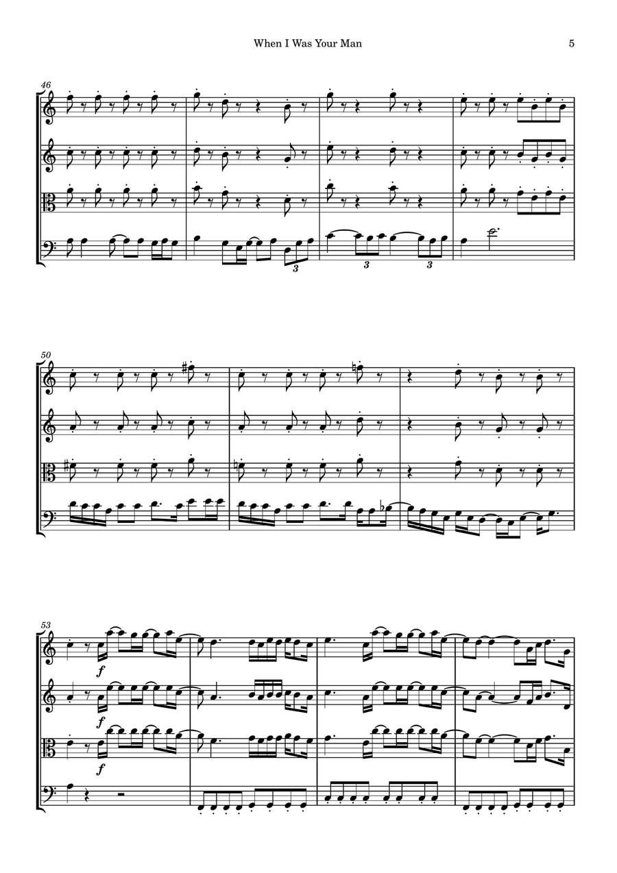 When I Was Your Man When I Was Your Man String Quartet scores gallery preview page 5