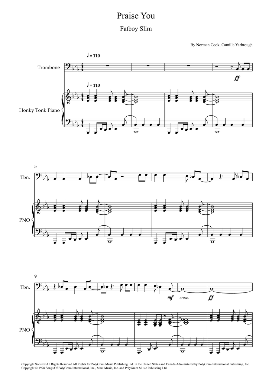 Praise You (Praise U) Praise You (Praise U) Easy Piano scores gallery preview page 1