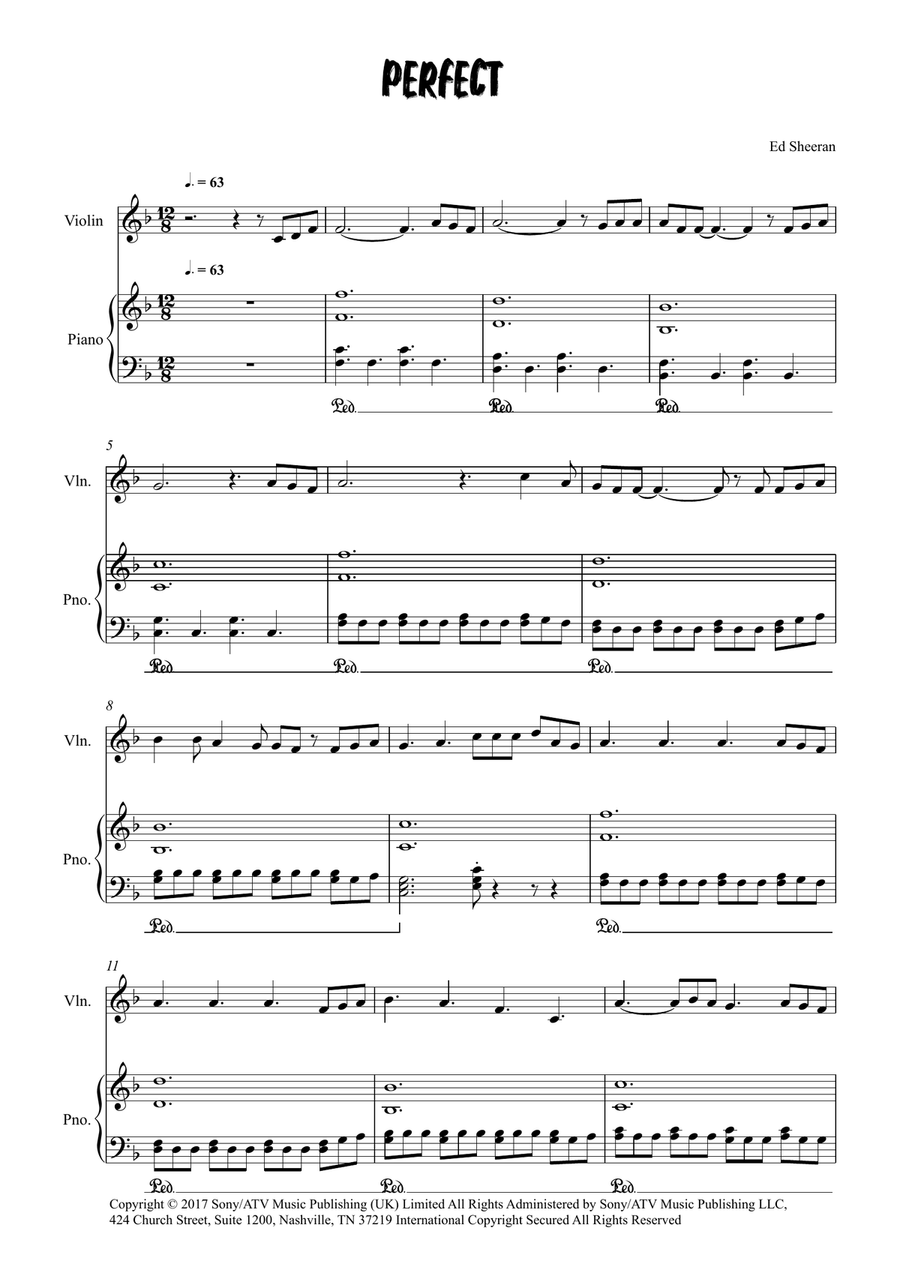 Perfect Perfect Violin Solo scores gallery preview page 1