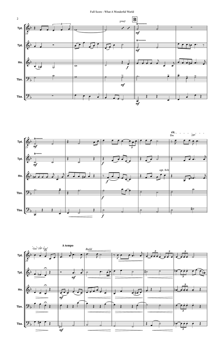 What A Wonderful World What A Wonderful World Brass Ensemble scores gallery preview page 2