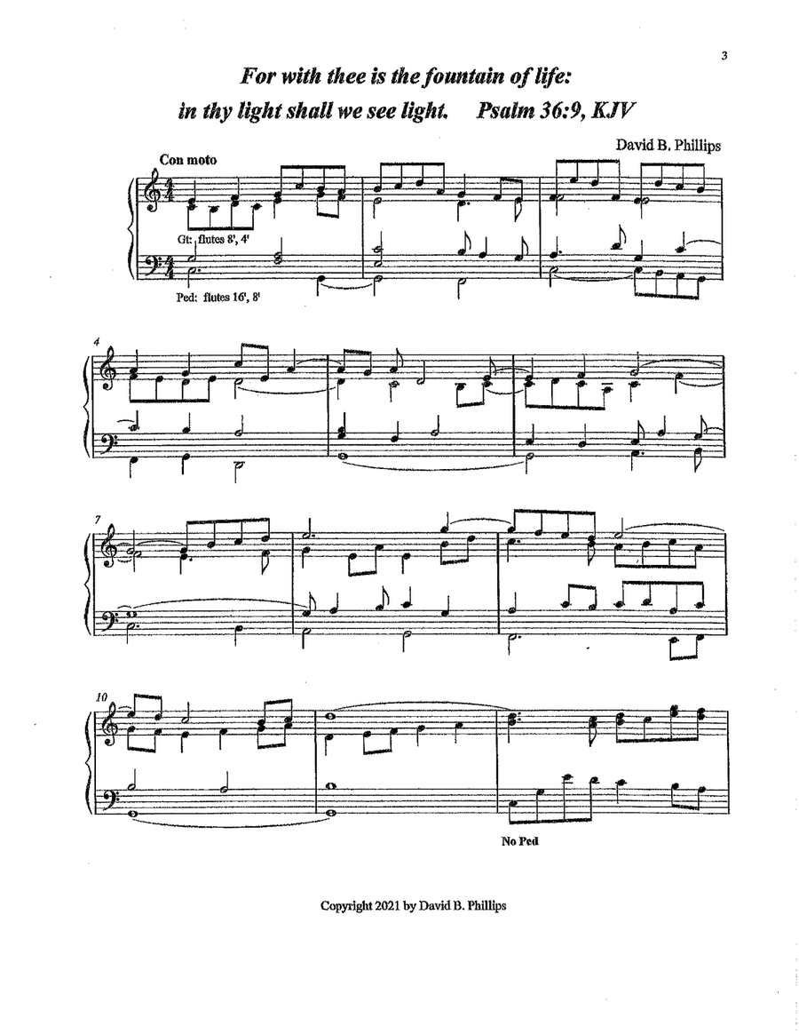 For with Thee Is the Fountain of Life Organ Solo scores gallery preview page 1
