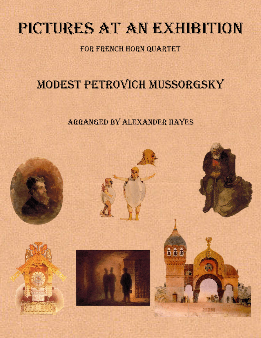 Pictures at an Exhibition, Arranged for F Horn Quartet French Horn Quartet scores gallery preview page 1