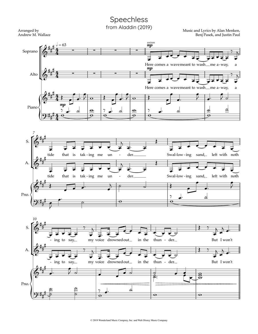 Speechless 4-Part scores gallery preview page 1