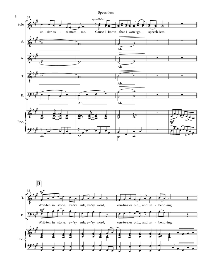 Speechless 4-Part scores gallery preview page 4