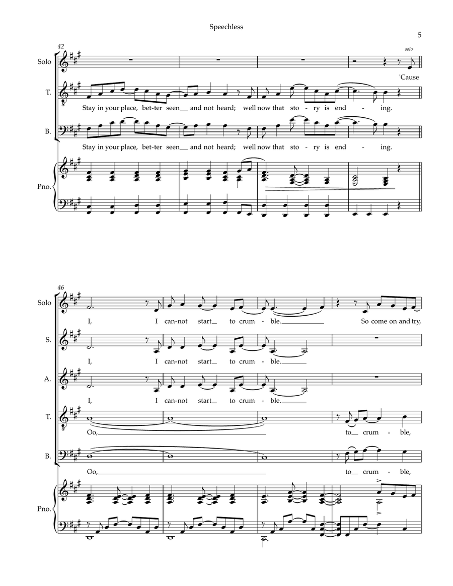 Speechless 4-Part scores gallery preview page 5