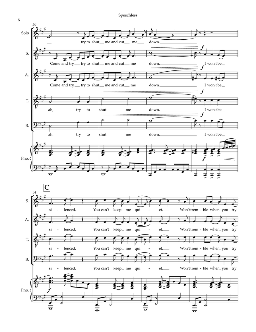 Speechless 4-Part scores gallery preview page 6