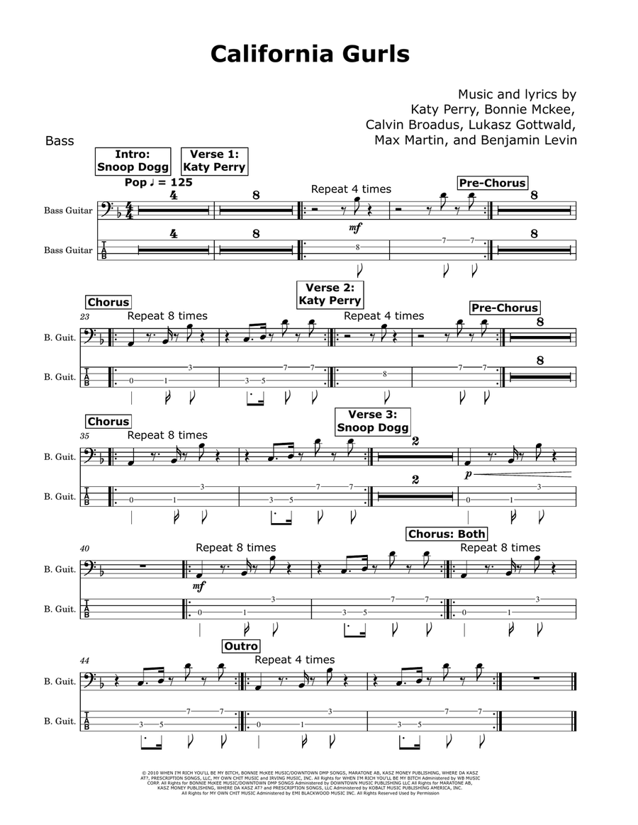 California Gurls California Gurls Acoustic Guitar scores gallery preview page 1