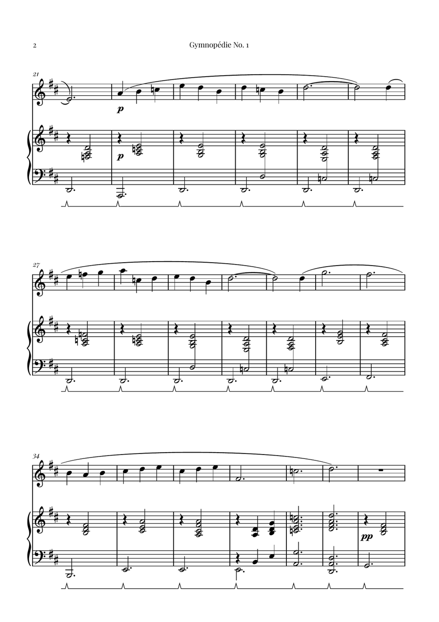 Gymnopédie No. 1 | BEAUTIFUL Classic Flute Solo scores gallery preview page 2