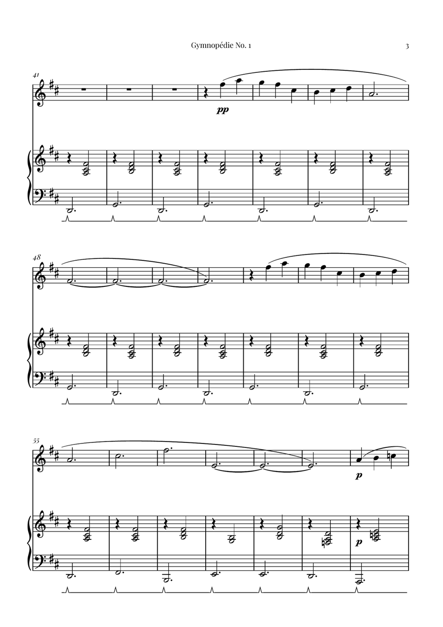 Gymnopédie No. 1 | BEAUTIFUL Classic Flute Solo scores gallery preview page 3