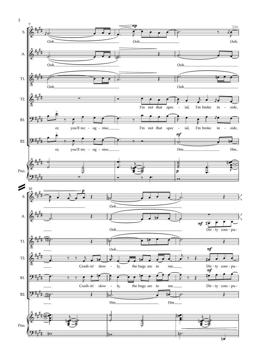 Dirty Computer (Feat. Brian Wilson) Divisi scores gallery preview page 2