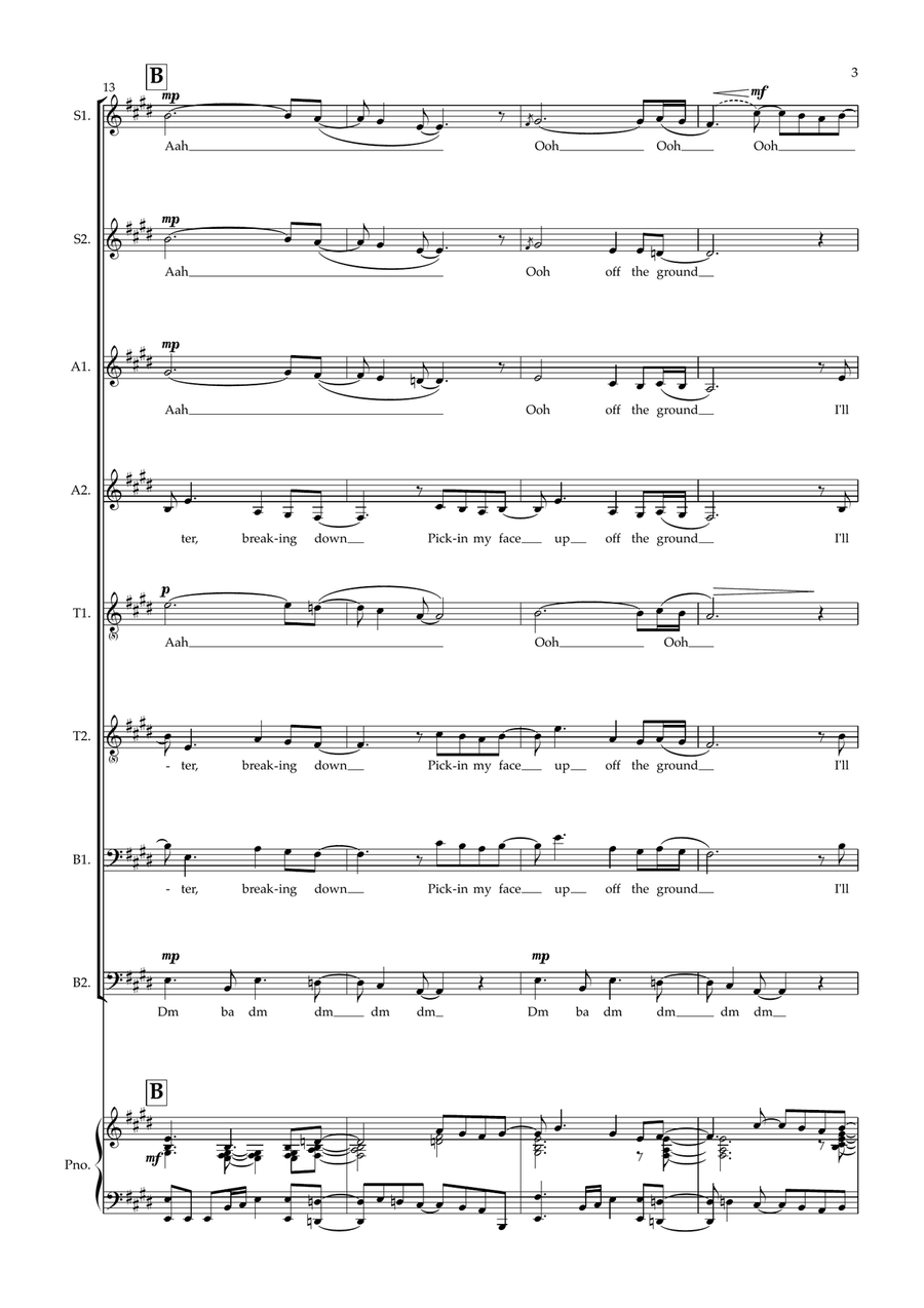 Dirty Computer (Feat. Brian Wilson) Divisi scores gallery preview page 3