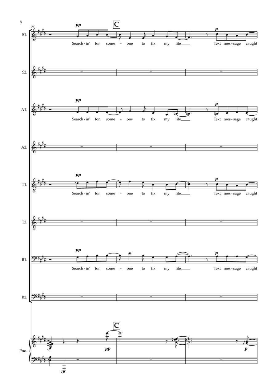 Dirty Computer (Feat. Brian Wilson) Divisi scores gallery preview page 6