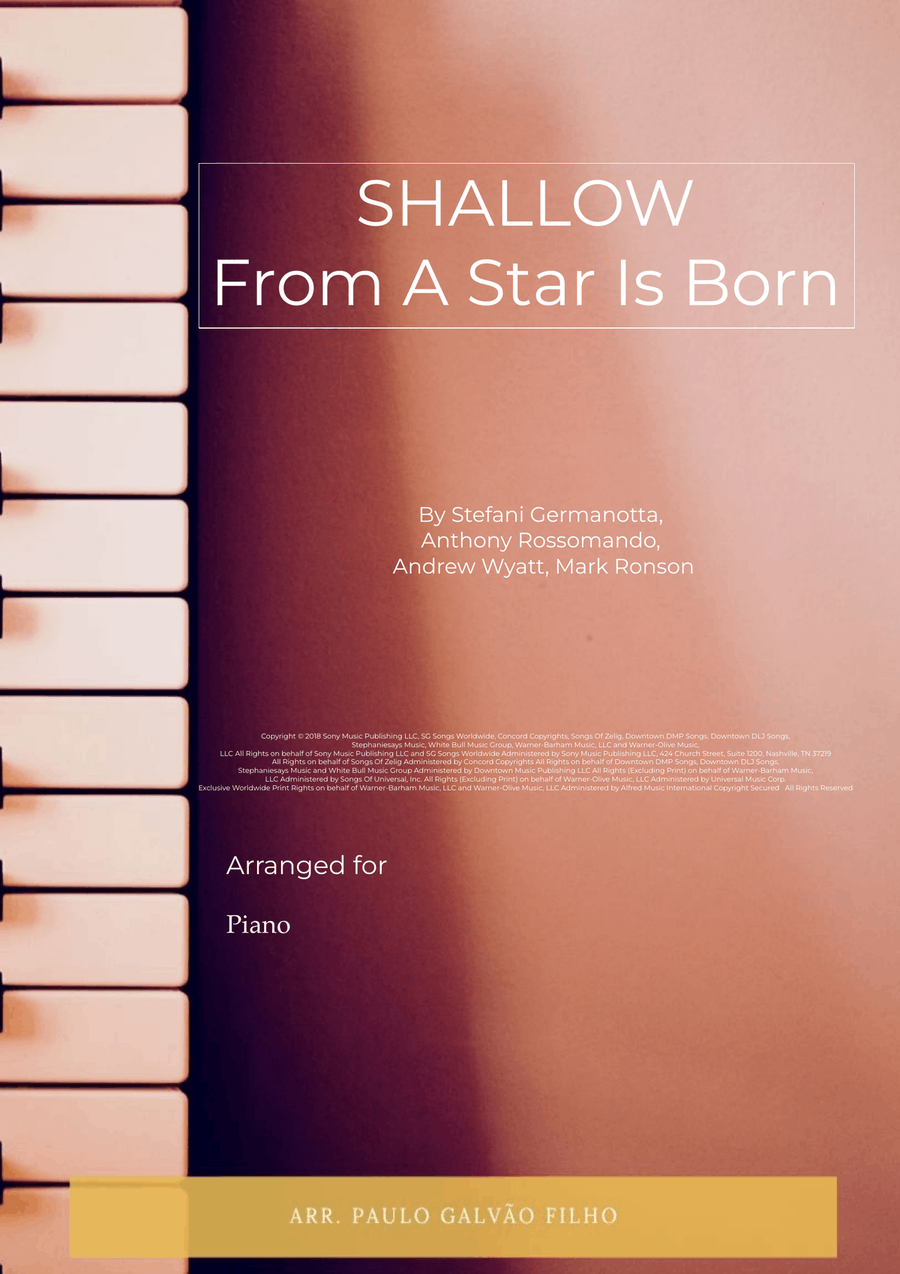 Shallow Shallow Easy Piano scores gallery preview page 1