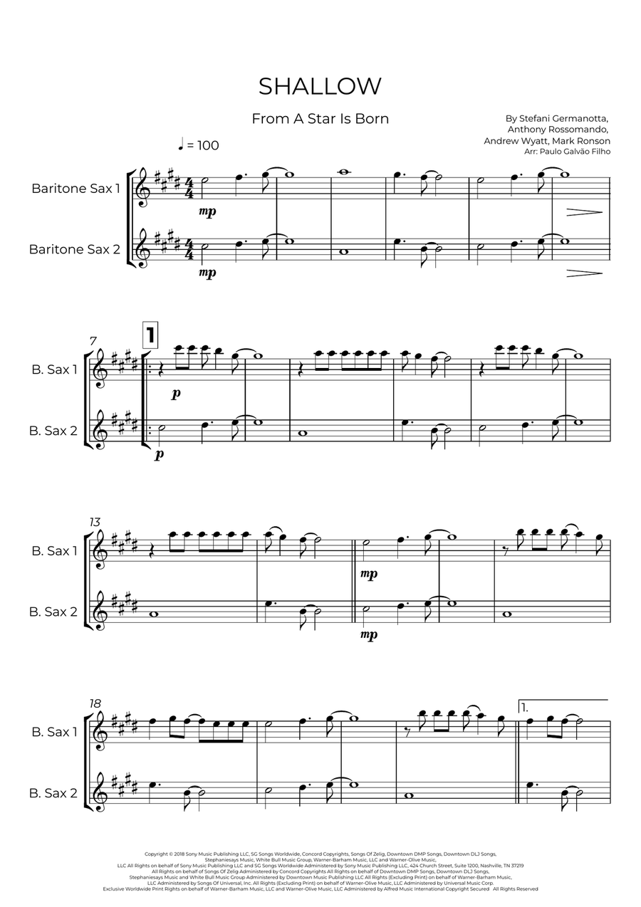 Shallow Shallow Woodwind Duet scores gallery preview page 2