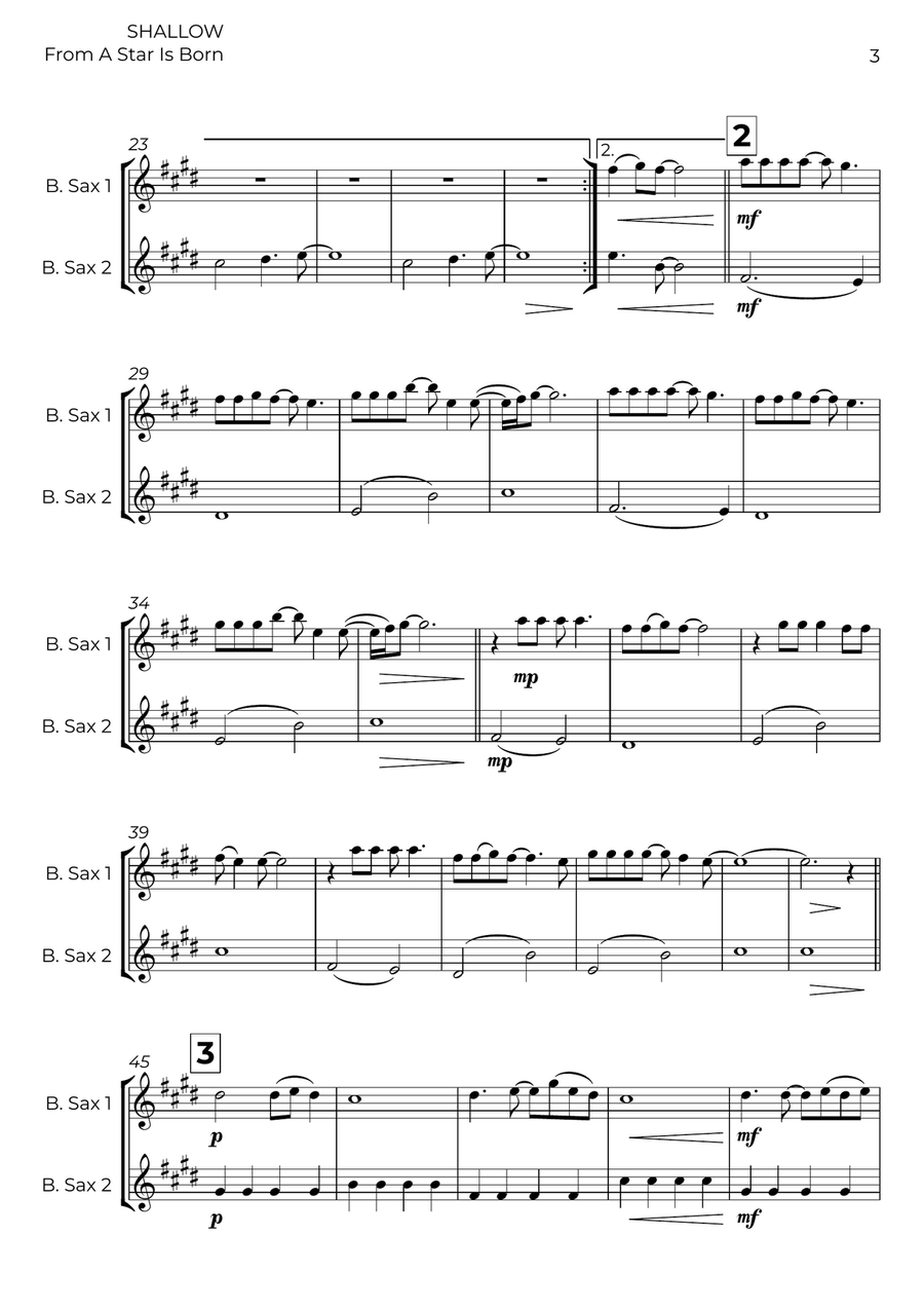 Shallow Shallow Woodwind Duet scores gallery preview page 3