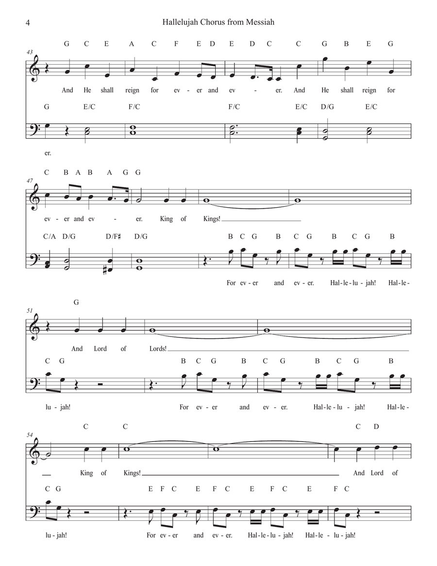Handel's Hallelujah Chorus from Messiah Piano, Vocal scores gallery preview page 4