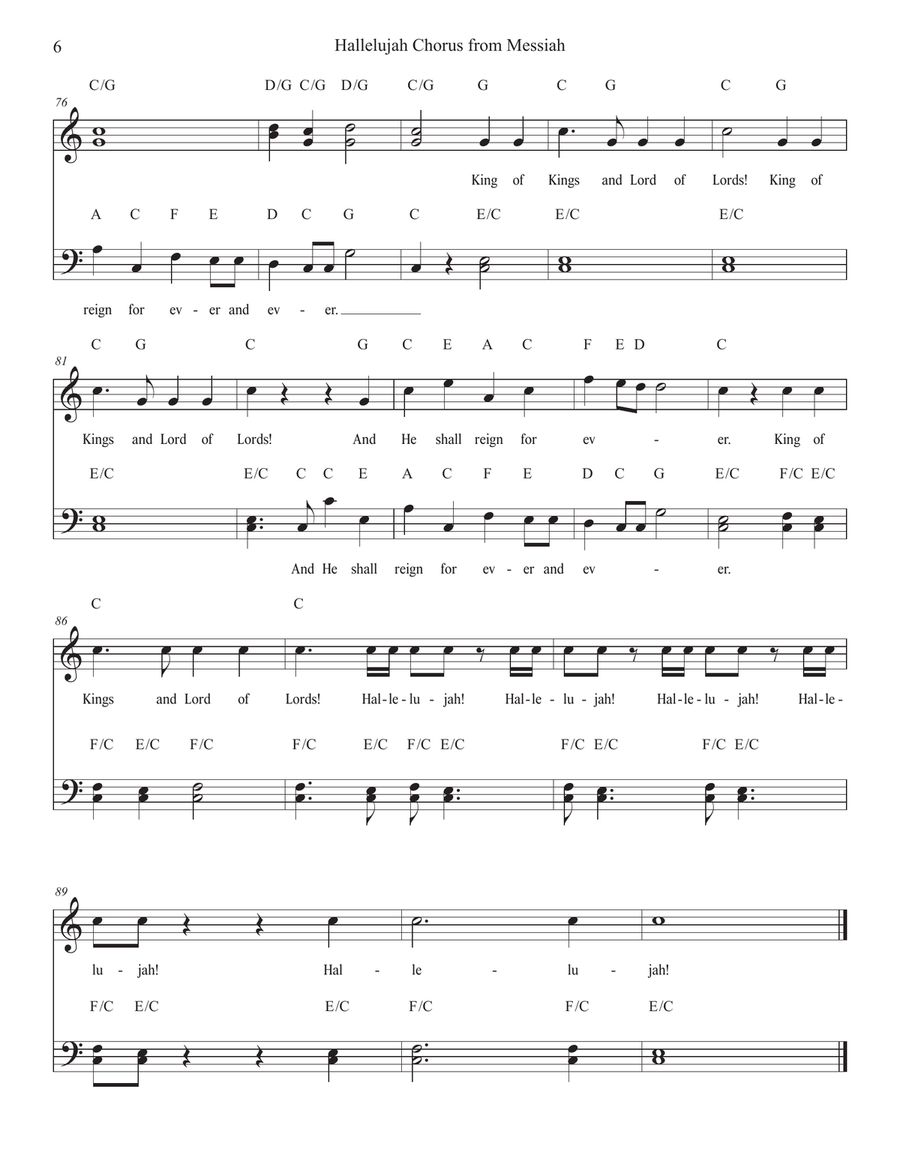 Handel's Hallelujah Chorus from Messiah Piano, Vocal scores gallery preview page 6