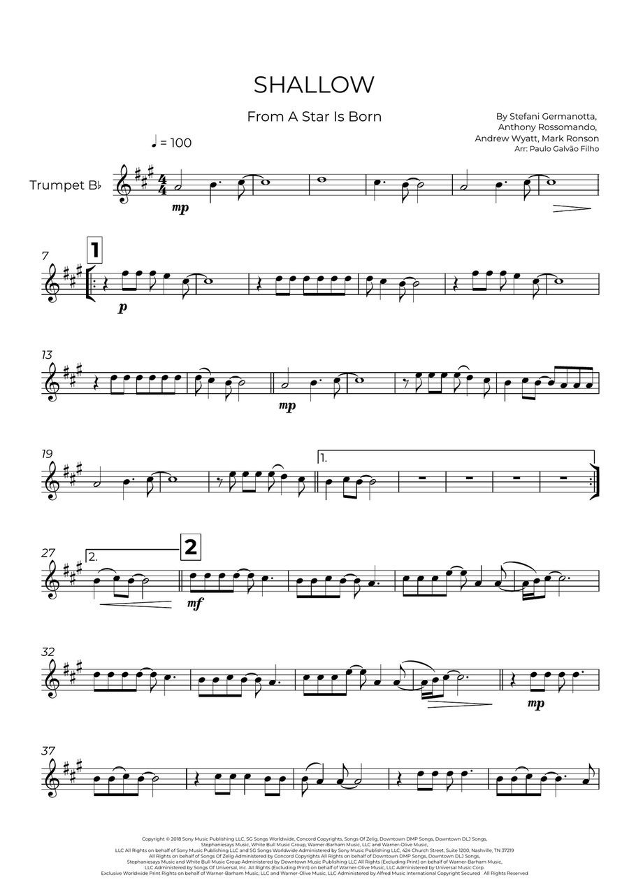 Shallow Shallow B-Flat Trumpet scores gallery preview page 2