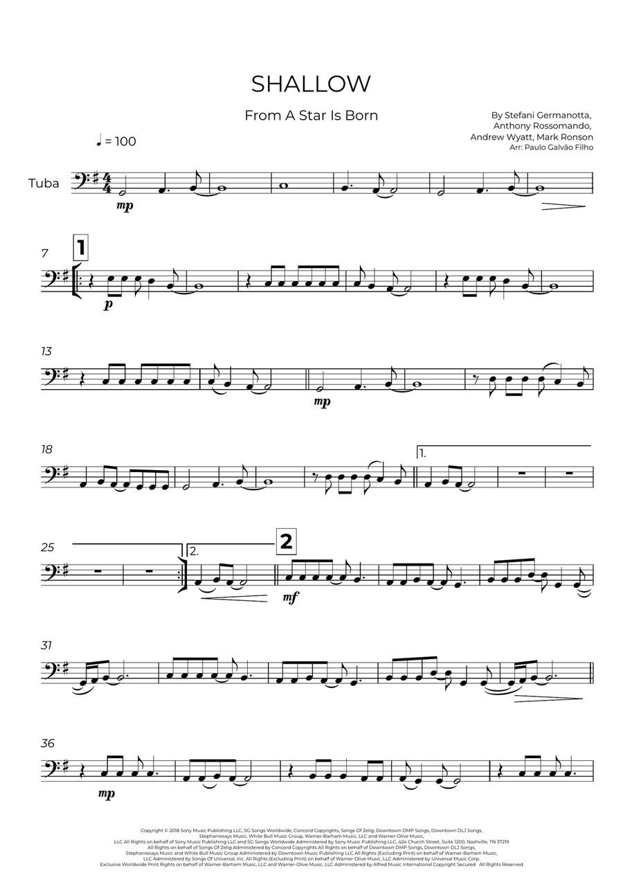 Shallow Shallow Tuba scores gallery preview page 2