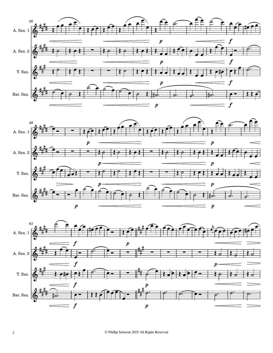 Petite Valse Op. 26 for Saxophone Quartet Saxophone Quartet scores gallery preview page 2
