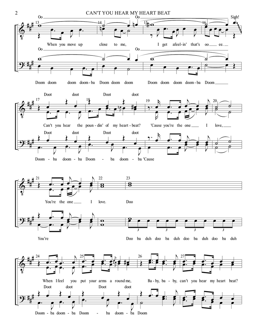 Can't You Hear My Heart Beat TTBB scores gallery preview page 2