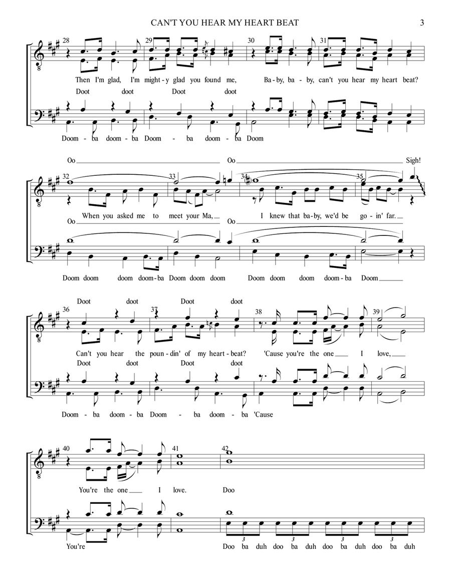 Can't You Hear My Heart Beat TTBB scores gallery preview page 3