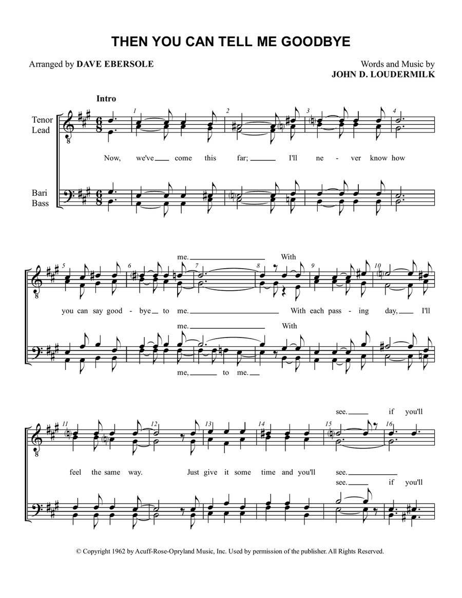 Then You Can Tell Me Goodbye TTBB scores gallery preview page 1