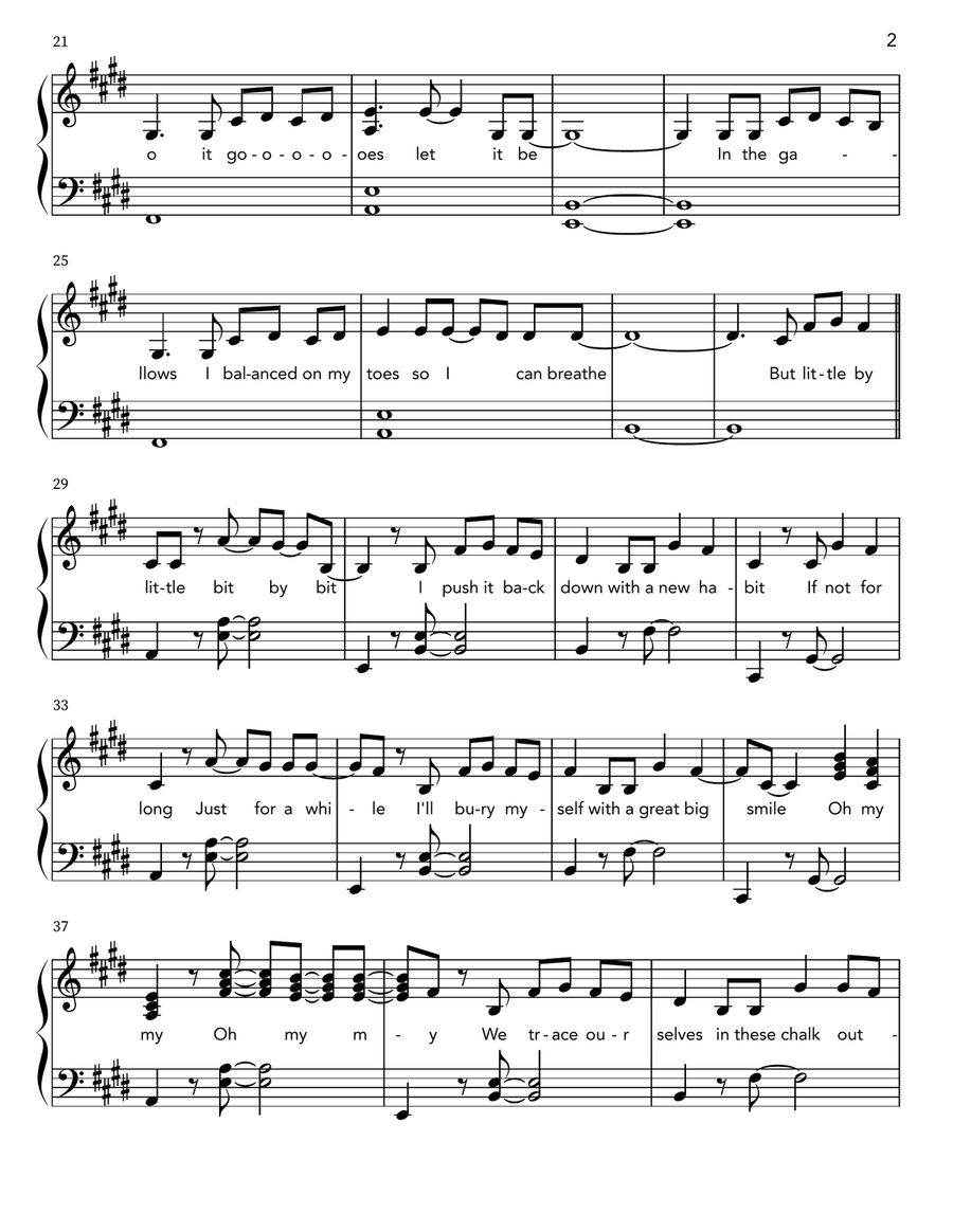Chalk Outlines Chalk Outlines Piano scores gallery preview page 2