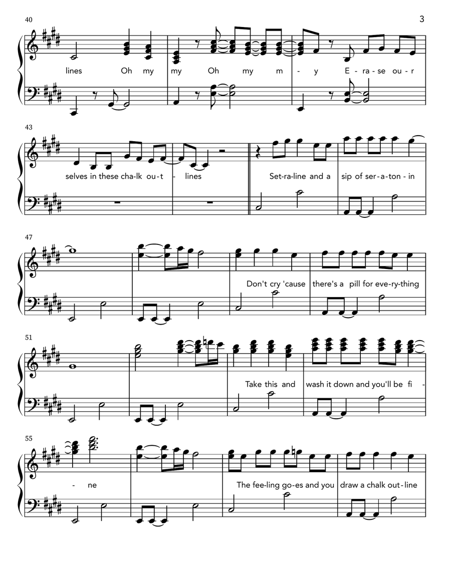 Chalk Outlines Chalk Outlines Piano scores gallery preview page 3