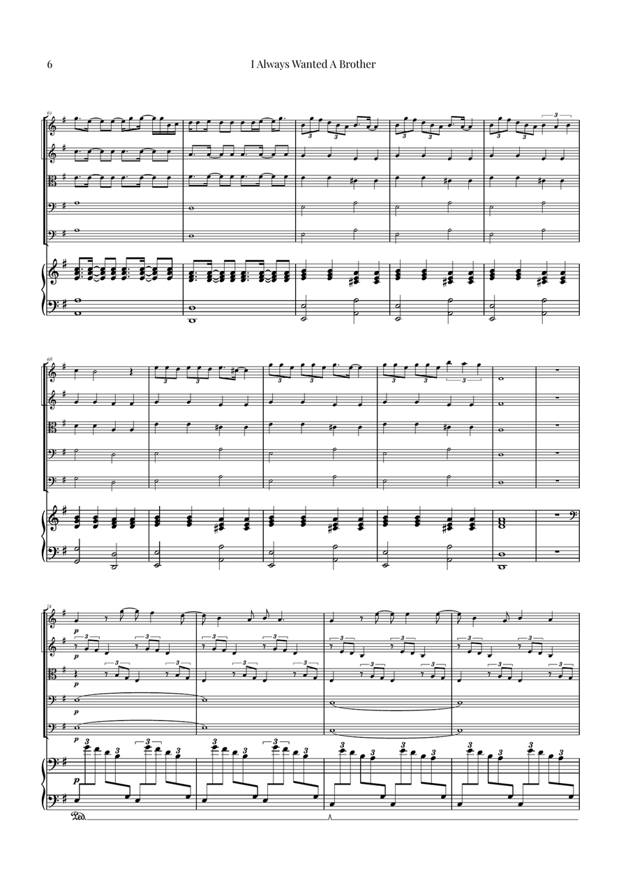 I Always Wanted A Brother String Quintet scores gallery preview page 6