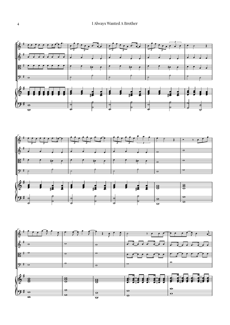 I Always Wanted A Brother String Quartet scores gallery preview page 4