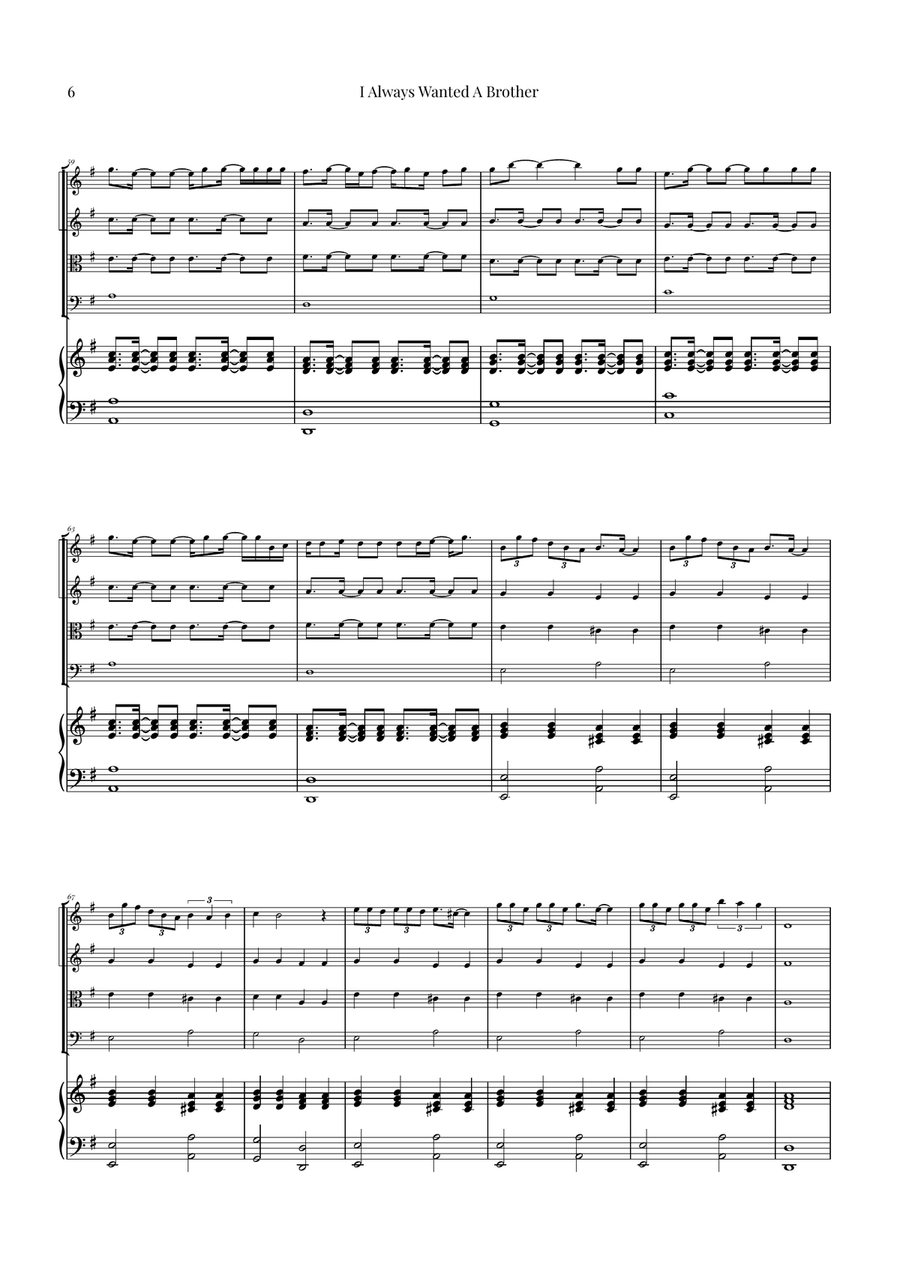 I Always Wanted A Brother String Quartet scores gallery preview page 6