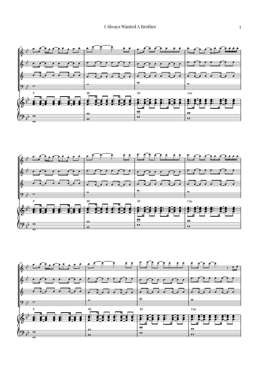 I Always Wanted A Brother Woodwind Quartet scores gallery preview page 3