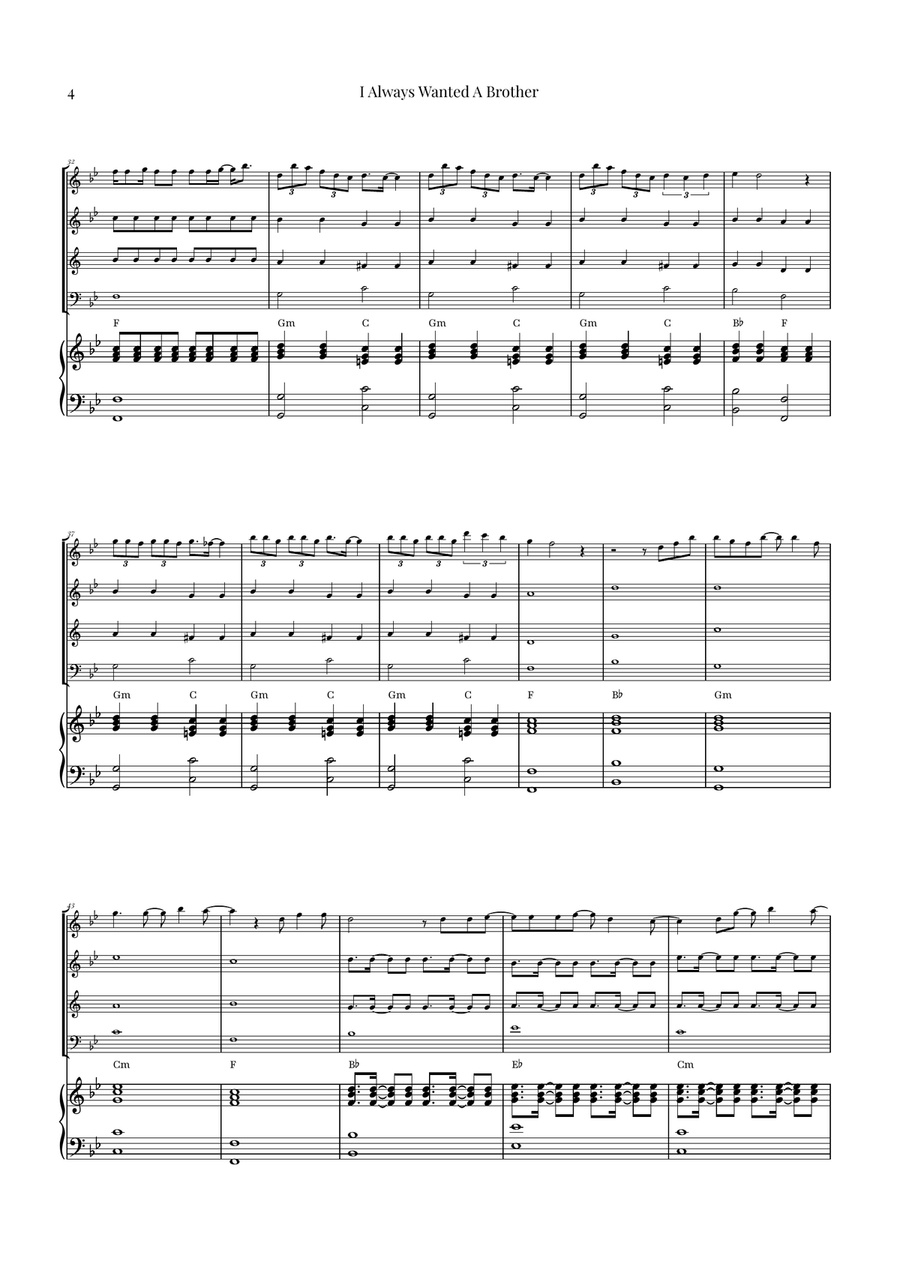 I Always Wanted A Brother Woodwind Quartet scores gallery preview page 4