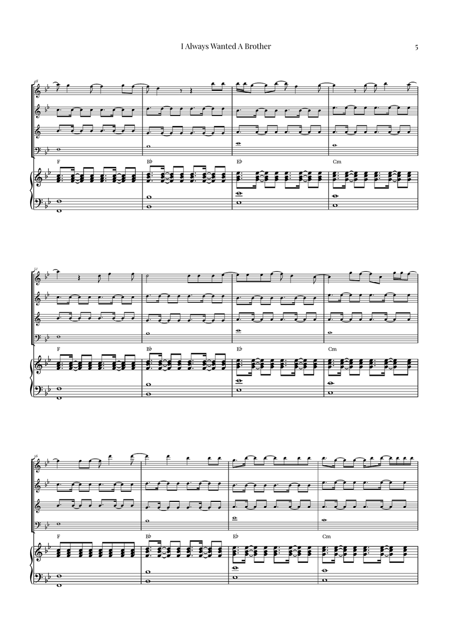 I Always Wanted A Brother Woodwind Quartet scores gallery preview page 5